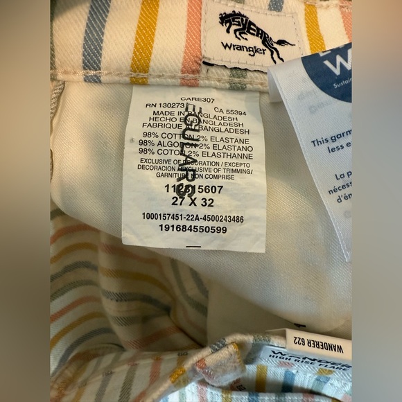[Wrangler] NWT Wanderer High Rise Flare Jeans in Rainbow Stripe Size 27/32 - Picture 8 of 11